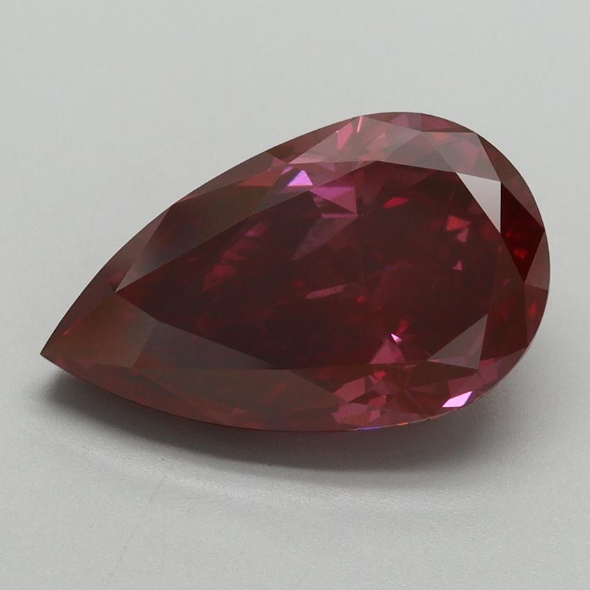 5.08 Ct. Fancy Vivid Red Pear Lab Grown Diamond