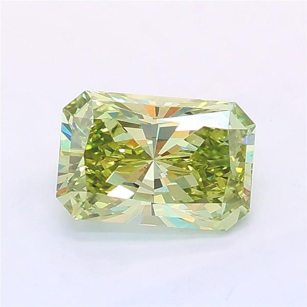 0.96 Ct. Fancy Vivid Green Radiant Lab Grown Diamond