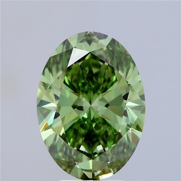 4.00 Ct. Fancy Vivid Green Oval Lab Grown Diamond
