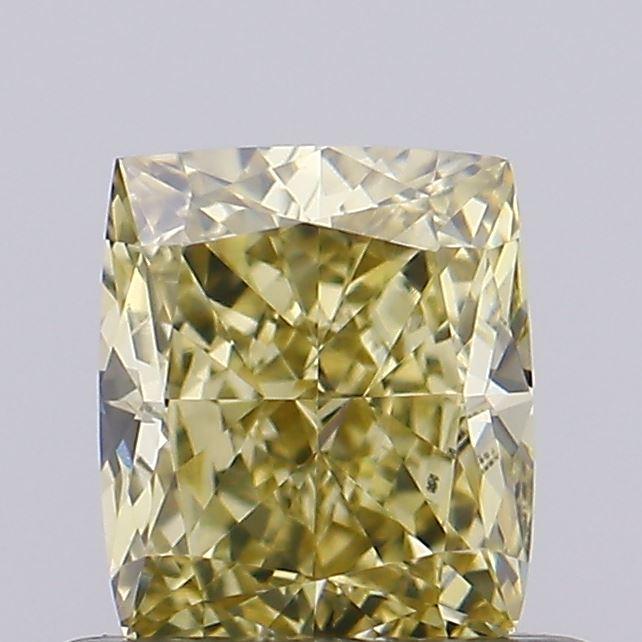 0.58 Ct. Fancy Intense Yellow Cushion Lab Grown Diamond