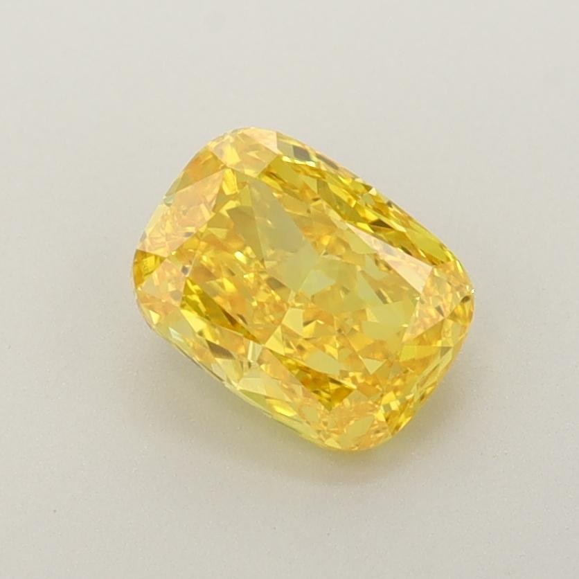 1.03 Ct. Fancy Vivid  Yellow Cushion Lab Grown Diamond
