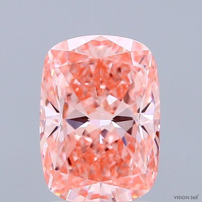 2.04 Ct. Fancy Vivid Pink Cushion Lab Grown Diamond
