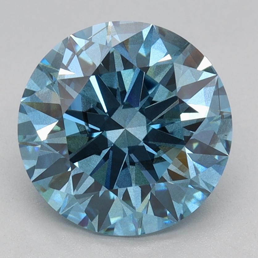 2.10 Ct. Fancy Vivid Blue Round Lab Grown Diamond