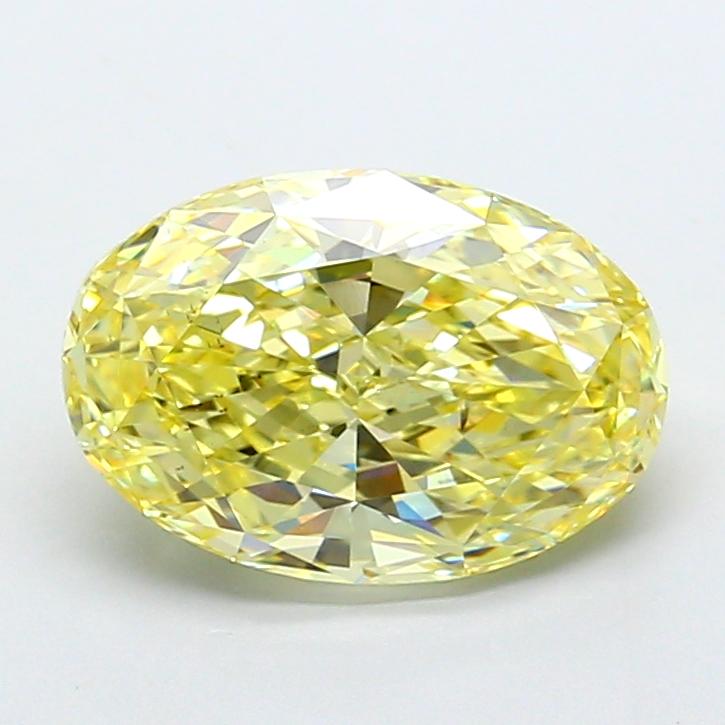 4.02 Ct. Fancy Intense Yellow Oval Lab Grown Diamond