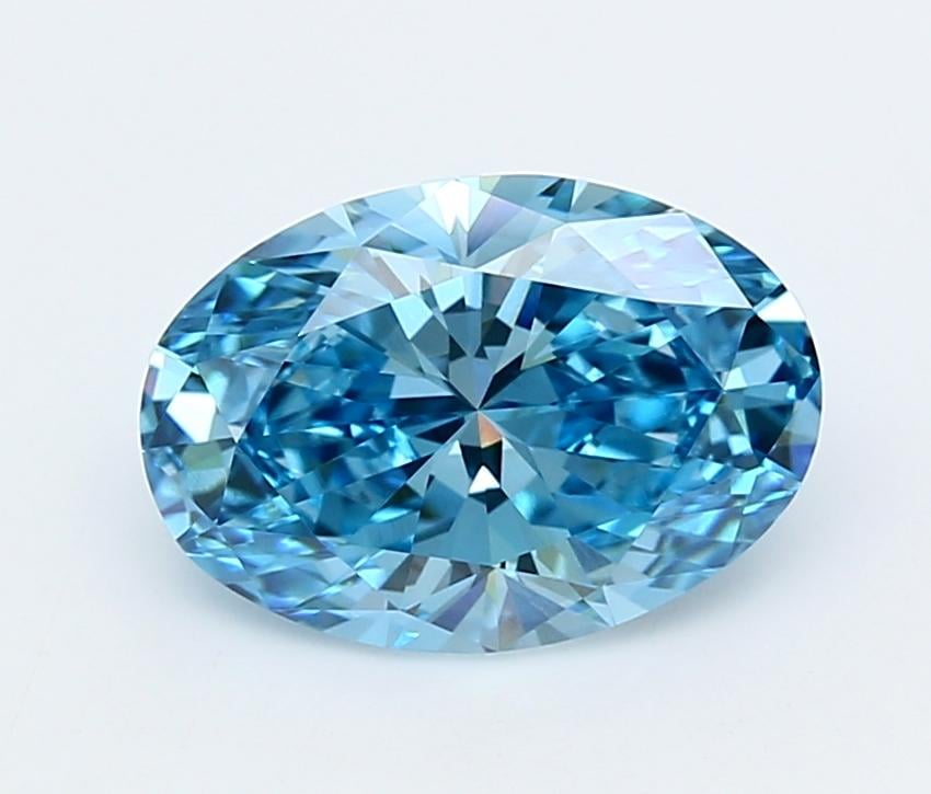 3.02 Ct. Fancy Vivid  Blue Oval Lab Grown Diamond