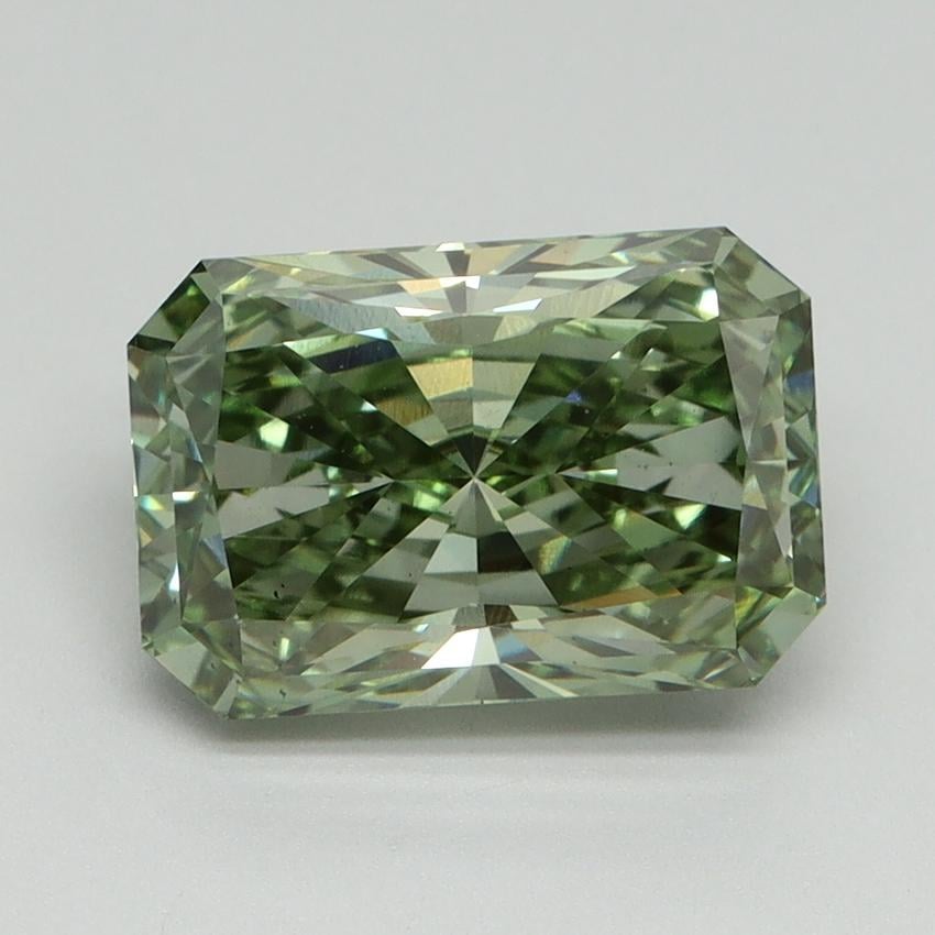 3.03 Ct. Fancy Vivid Green Radiant Lab Grown Diamond