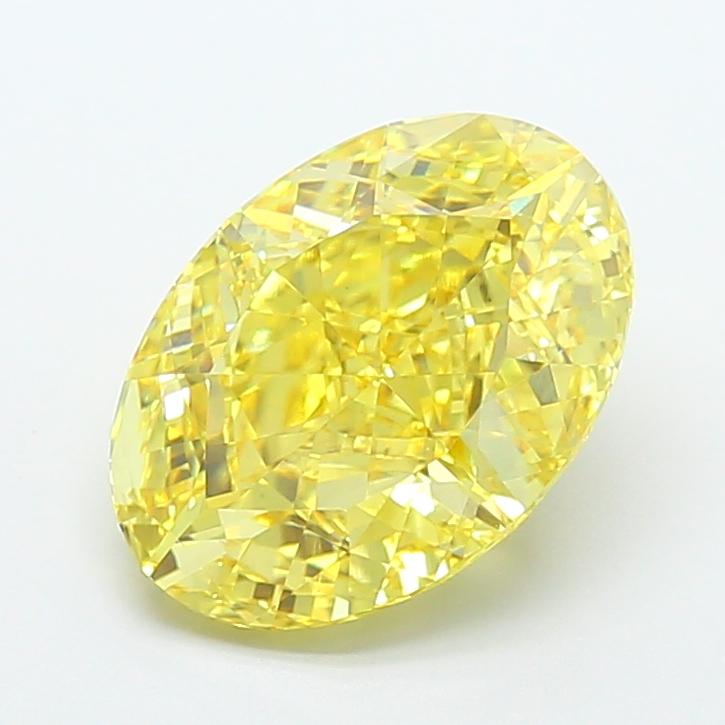 7.08 Ct. Fancy Vivid  Yellow Oval Lab Grown Diamond