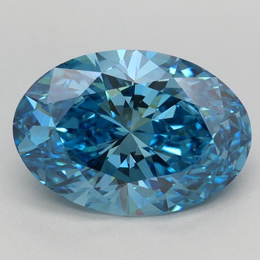 2.10 Ct. Fancy Vivid Blue Oval Lab Grown Diamond
