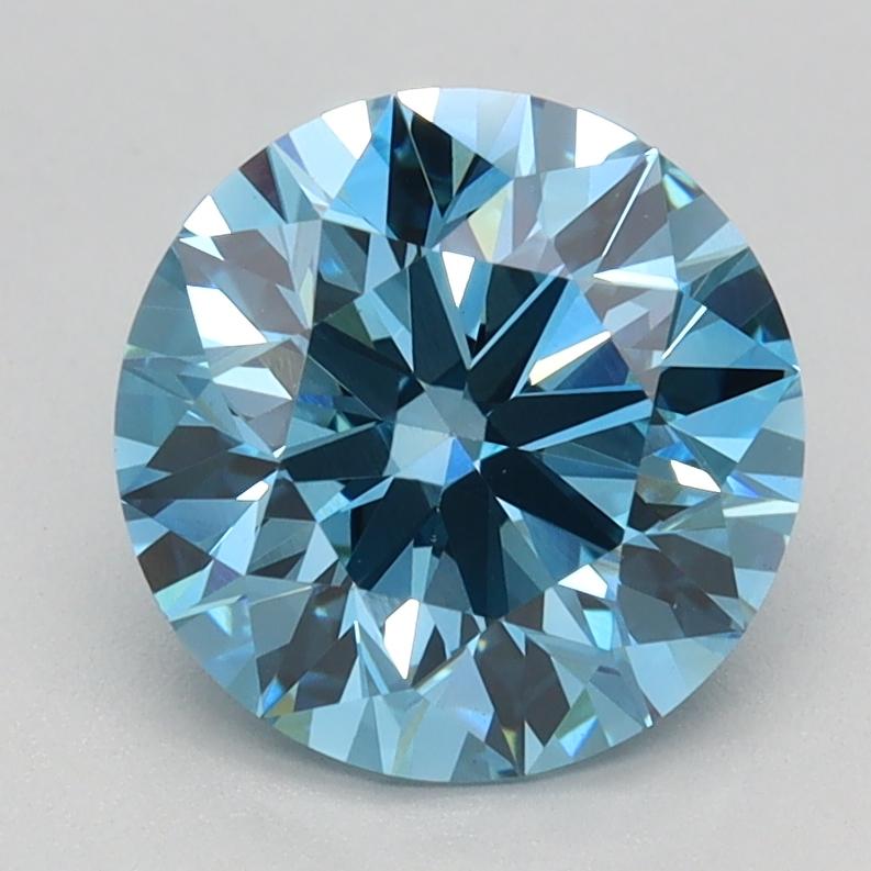 1.92 Ct. Fancy Vivid Blue Round Lab Grown Diamond