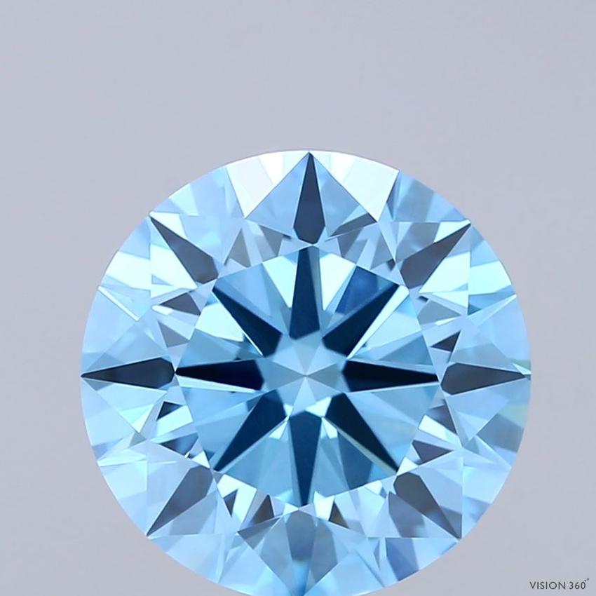 4.03 Ct. Fancy Vivid Blue Round Lab Grown Diamond