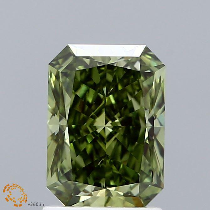 1.70 Ct. Fancy Vivid Green Radiant Lab Grown Diamond