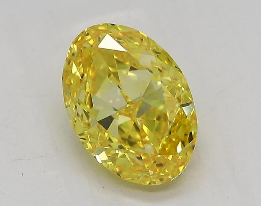 1.52 Ct. Fancy Vivid Yellow Oval Lab Grown Diamond