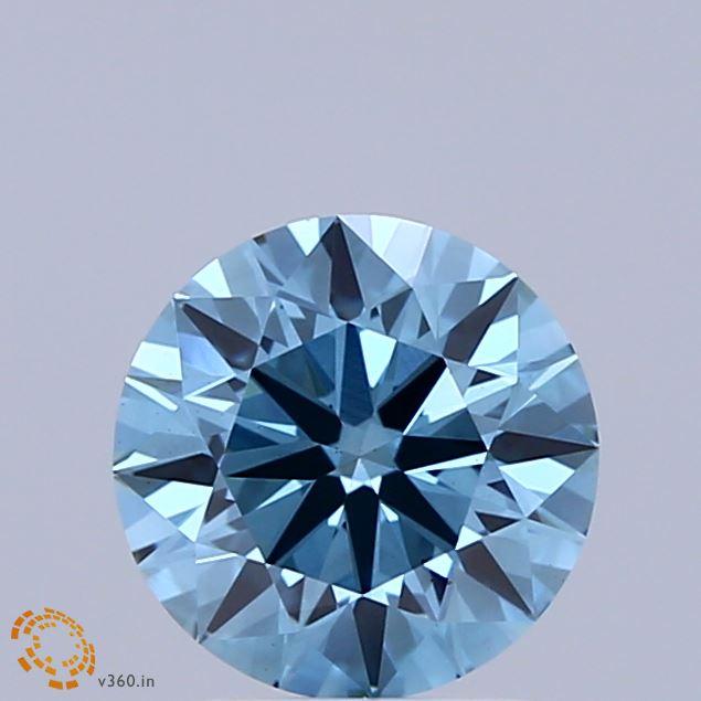 1.41 Ct. Fancy Vivid Blue Round Lab Grown Diamond