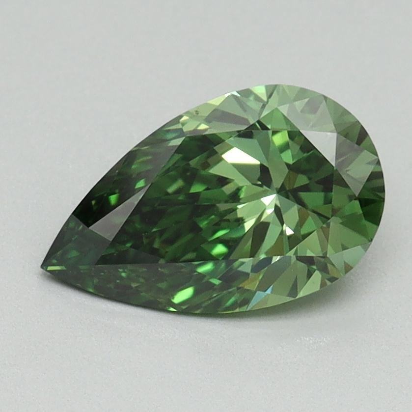 1.16 Ct. Fancy Vivid Green Pear Lab Grown Diamond