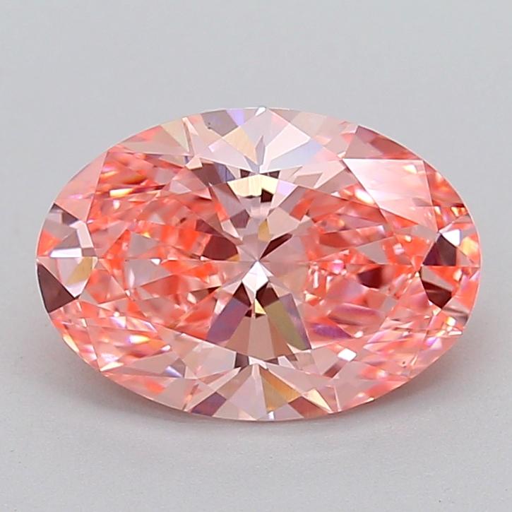 3.07 Ct. Fancy Vivid  Pink Oval Lab Grown Diamond