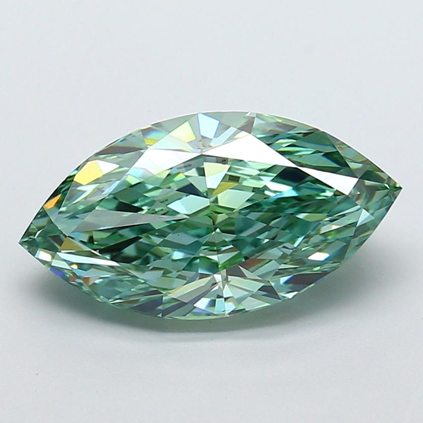 5.60 Ct. Fancy Vivid Green Marquise Lab Grown Diamond