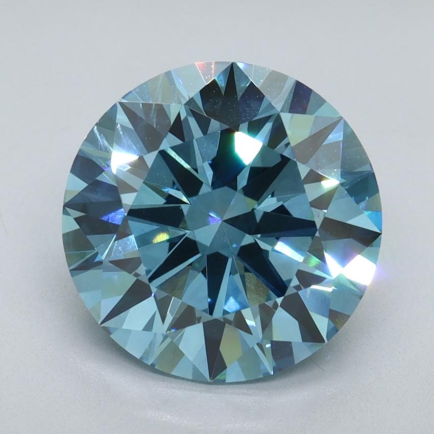 4.06 Ct. Fancy Vivid Blue Round Lab Grown Diamond
