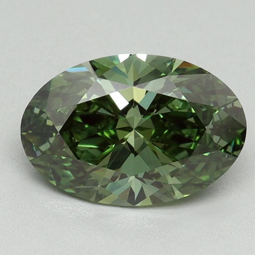 1.65 Ct. Fancy Vivid Pacific Green Oval Lab Grown Diamond