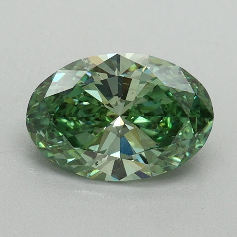 1.01 Ct. Fancy Vivid Green Oval Lab Grown Diamond