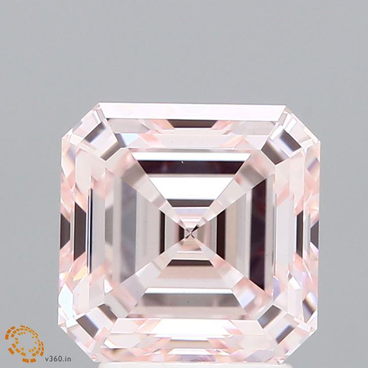 3.12 Ct. Fancy Light  Pink Asscher Lab Grown Diamond
