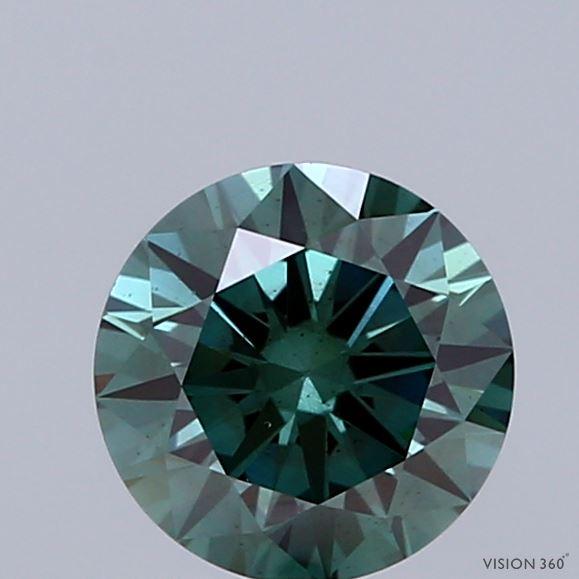 1.03 Ct. Fancy Vivid Green Round Lab Grown Diamond