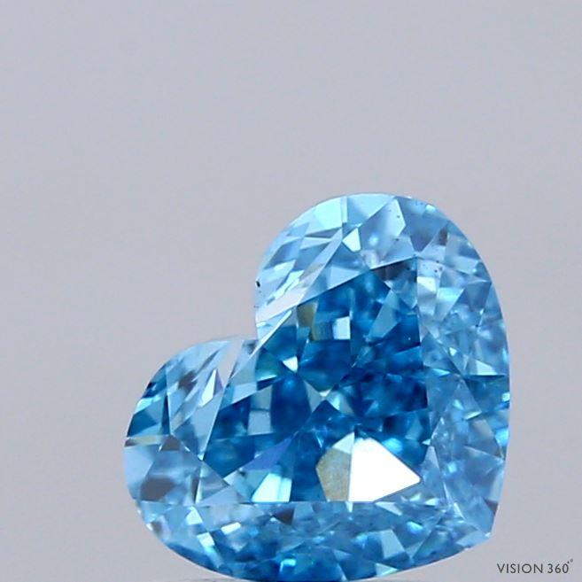 1.52 Ct. Fancy Vivid Blue Heart Lab Grown Diamond