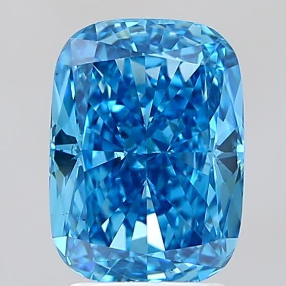 2.51 Ct. Fancy Vivid Blue Cushion Lab Grown Diamond