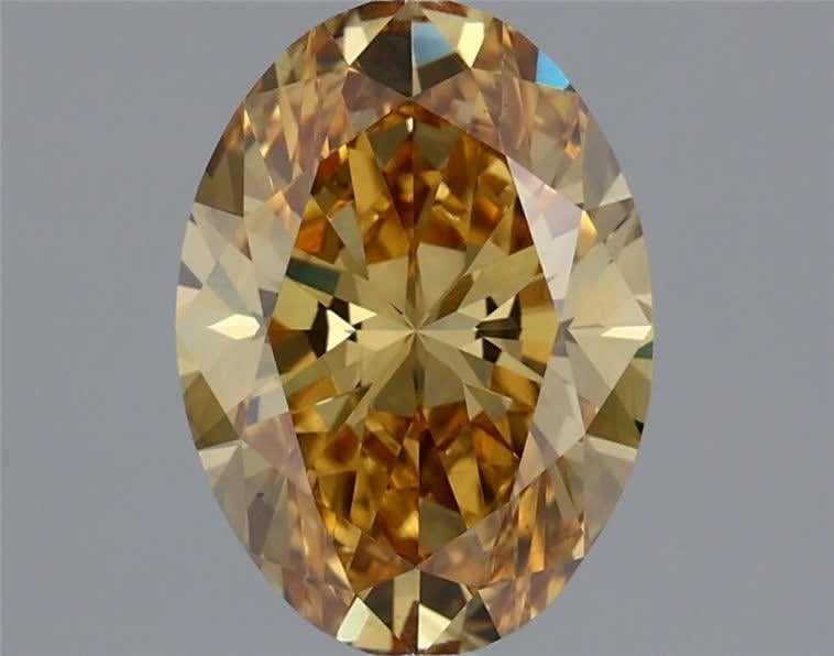 1.12 Ct. Fancy Intense Yellow Oval Lab Grown Diamond