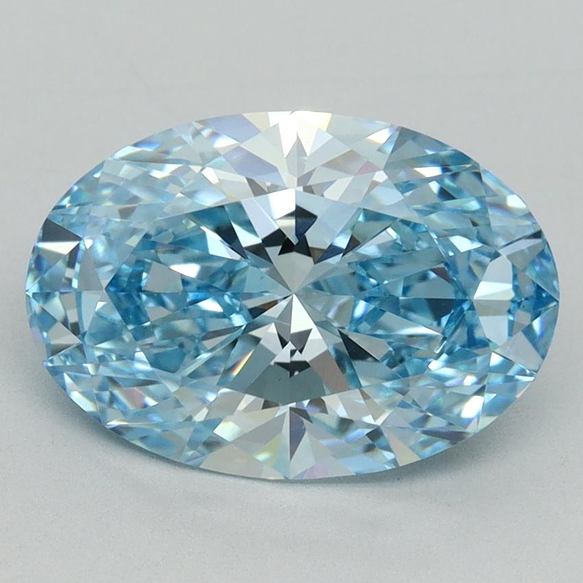 3.09 Ct. Fancy Vivid Blue Oval Lab Grown Diamond