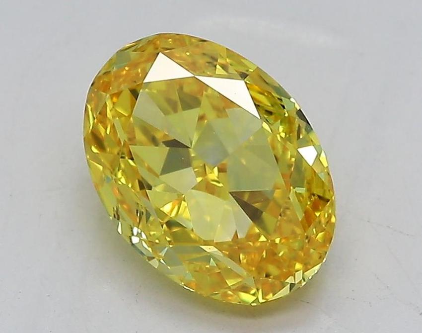 1.96 Ct. Fancy Vivid  Yellow Oval Lab Grown Diamond