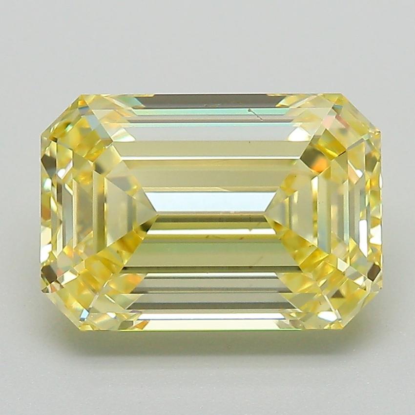 4.13 Ct. Fancy Intense Yellow Emerald Lab Grown Diamond
