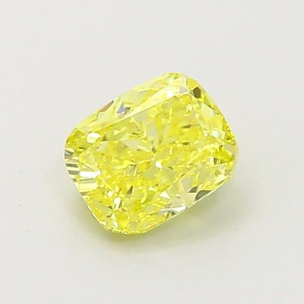 0.76 Ct. Fancy Intense Yellow Cushion Lab Grown Diamond