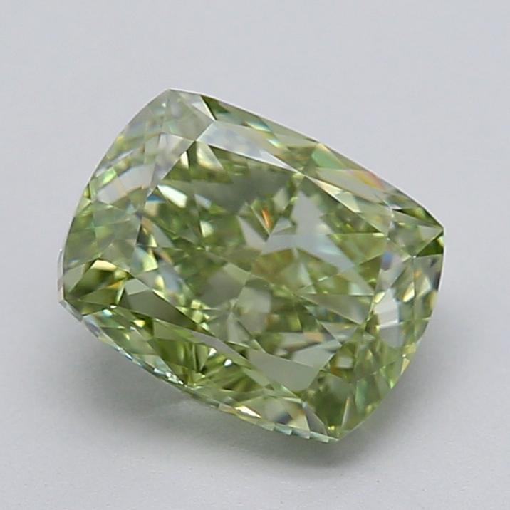 2.00 Ct. Fancy Vivid  Green Cushion Lab Grown Diamond