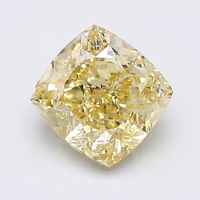 1.58 Ct. Fancy Intense  Yellow Cushion Lab Grown Diamond