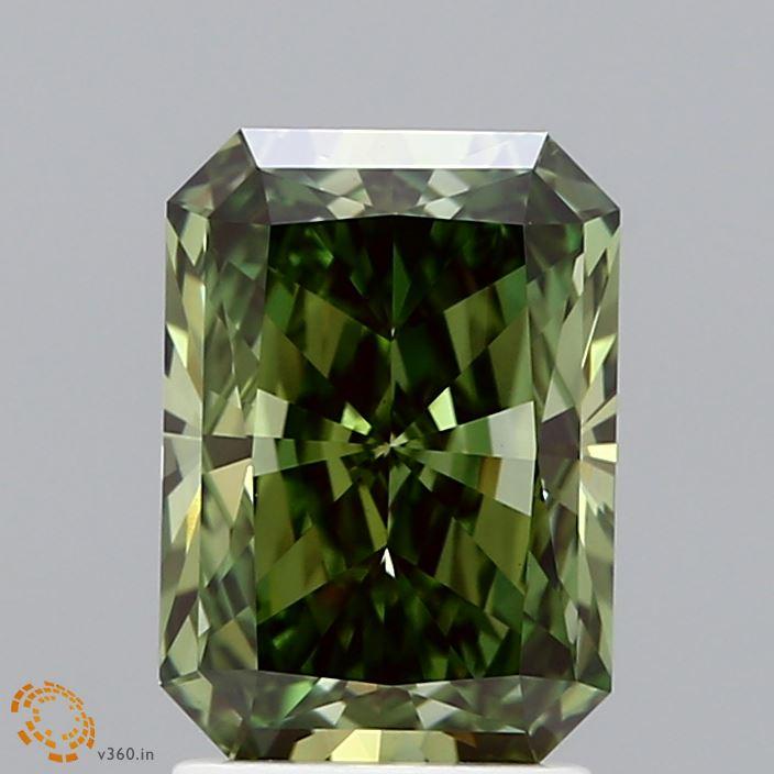 2.18 Ct. Fancy Vivid  Green Radiant Lab Grown Diamond