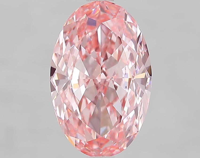 3.65 Ct. Fancy Vivid Pink Oval Lab Grown Diamond