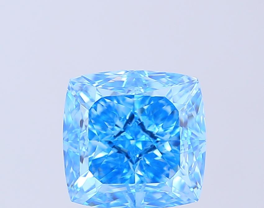 4.27 Ct. Fancy Vivid  Blue Cushion Lab Grown Diamond