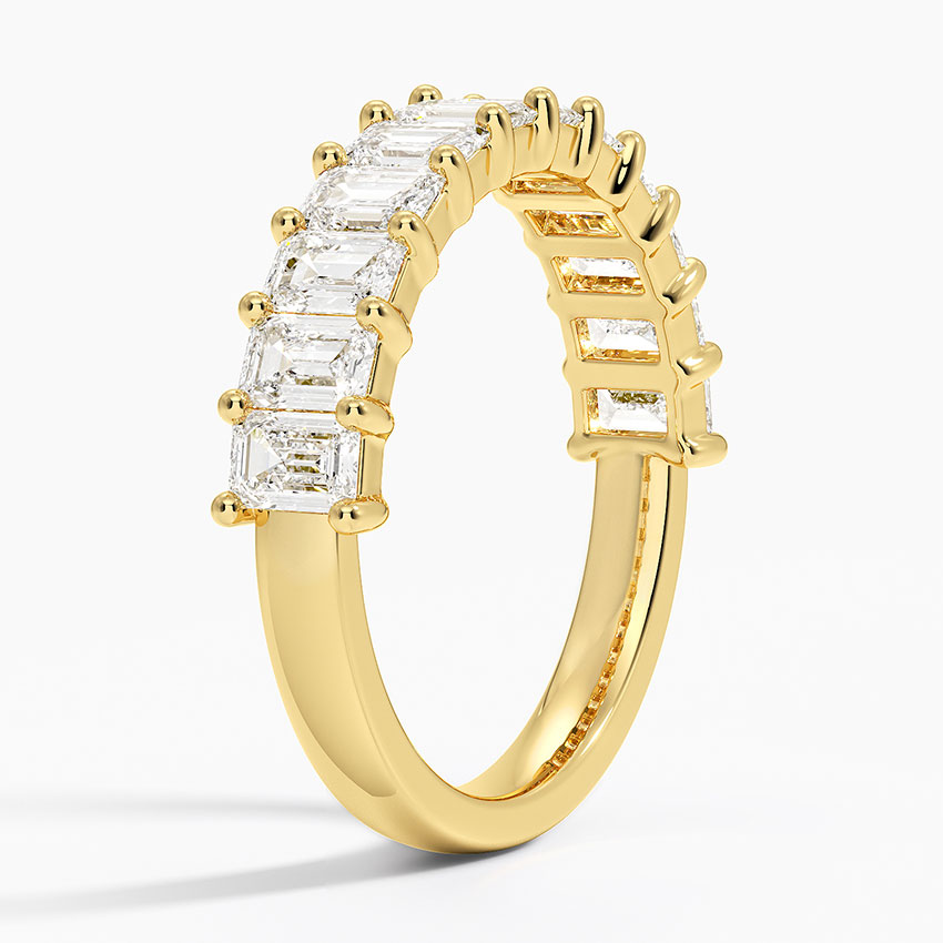 18K Yellow Gold Emerald Cut Diamond Ring