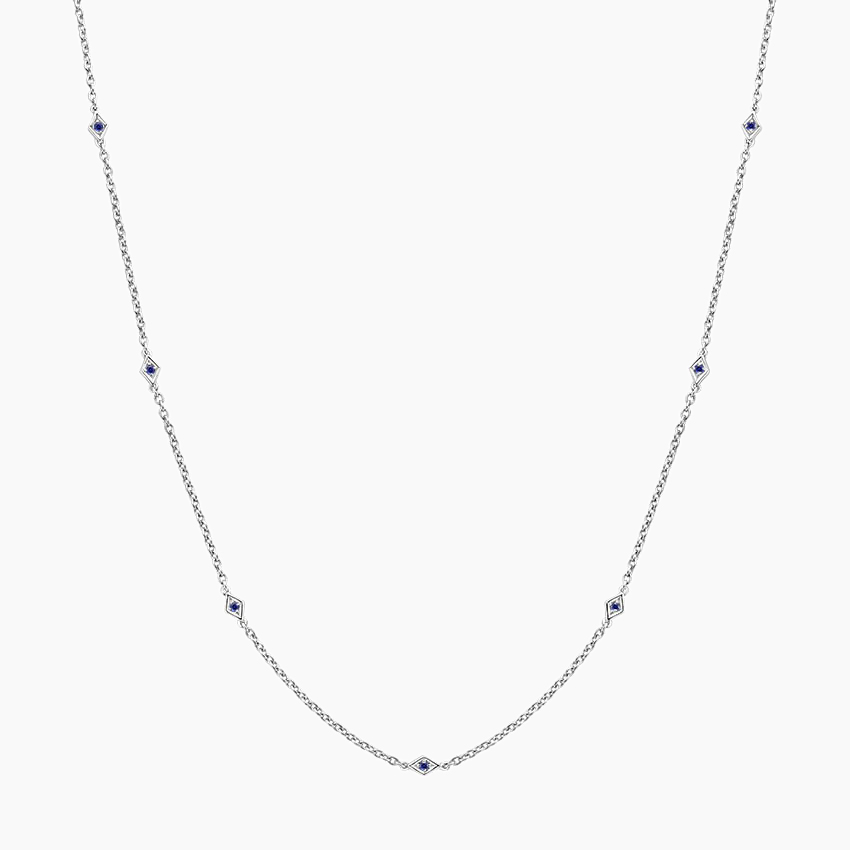 Silver Marquesa Strand Sapphire Necklace