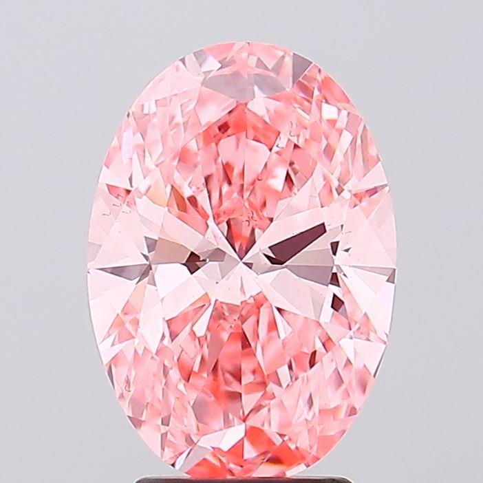 3.09 Ct. Fancy Vivid Pink Oval Lab Grown Diamond