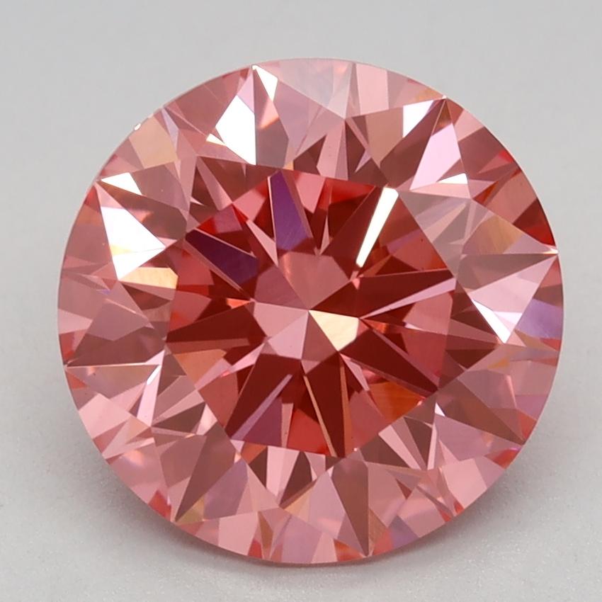 2.60 Ct. Fancy Vivid Pink Round Lab Grown Diamond