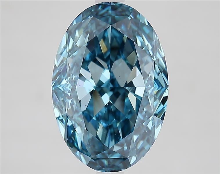 4.44 Ct. Fancy Vivid Blue Oval Lab Grown Diamond