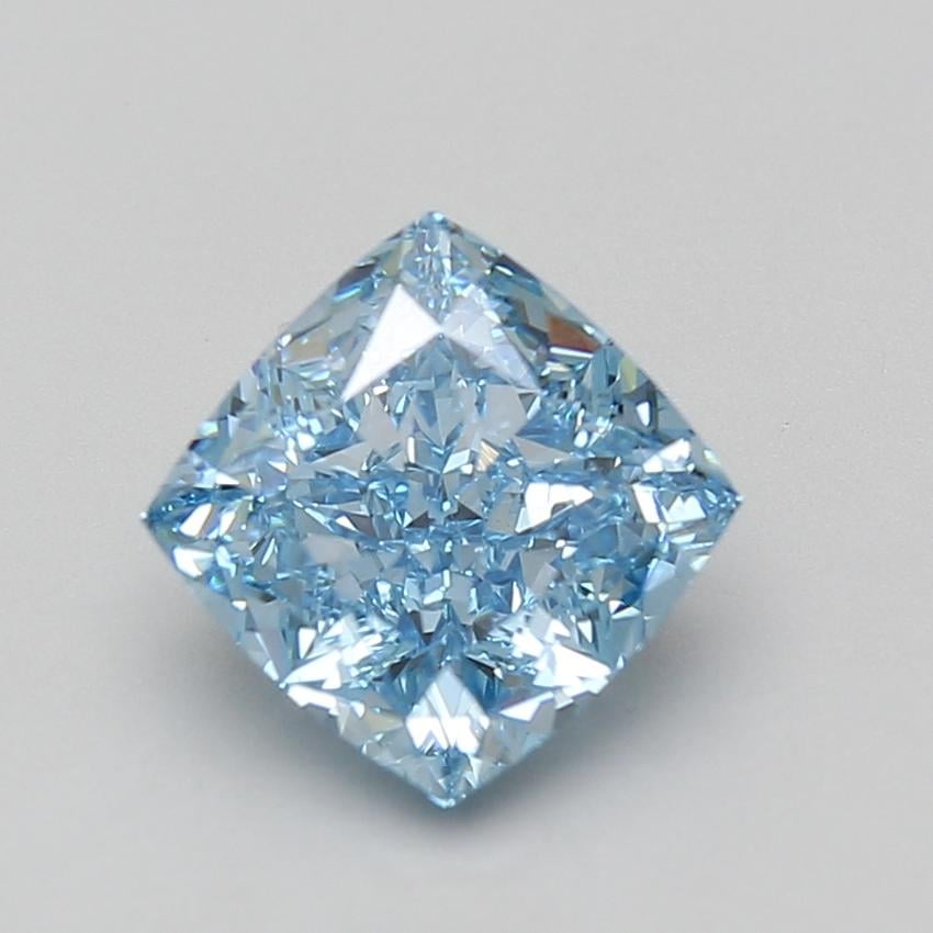 3.07 Ct. Fancy Vivid Blue Cushion Lab Grown Diamond