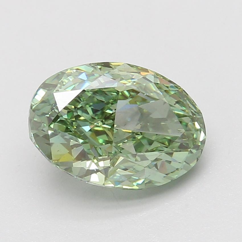 4.01 Ct. Fancy Vivid Green Oval Lab Grown Diamond