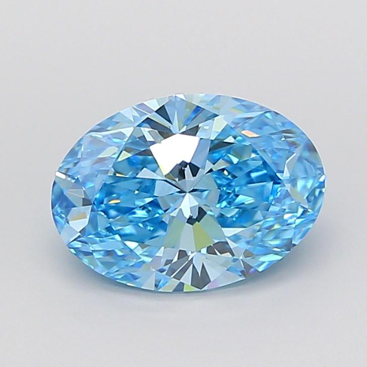 2.57 Ct. Fancy Vivid Blue Oval Lab Grown Diamond