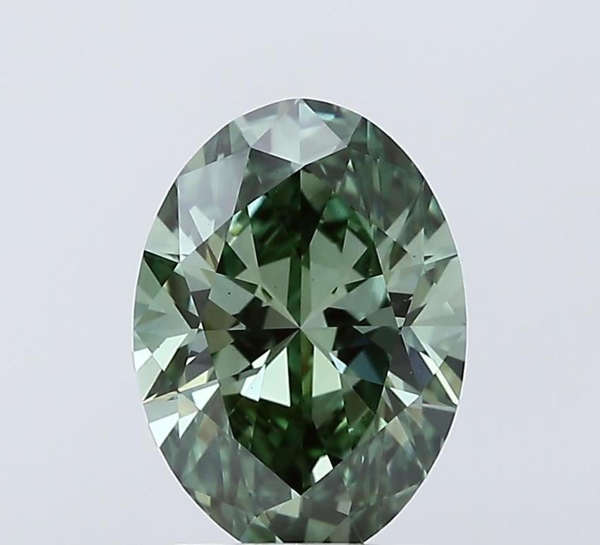 2.03 Ct. Fancy Vivid Green Oval Lab Grown Diamond