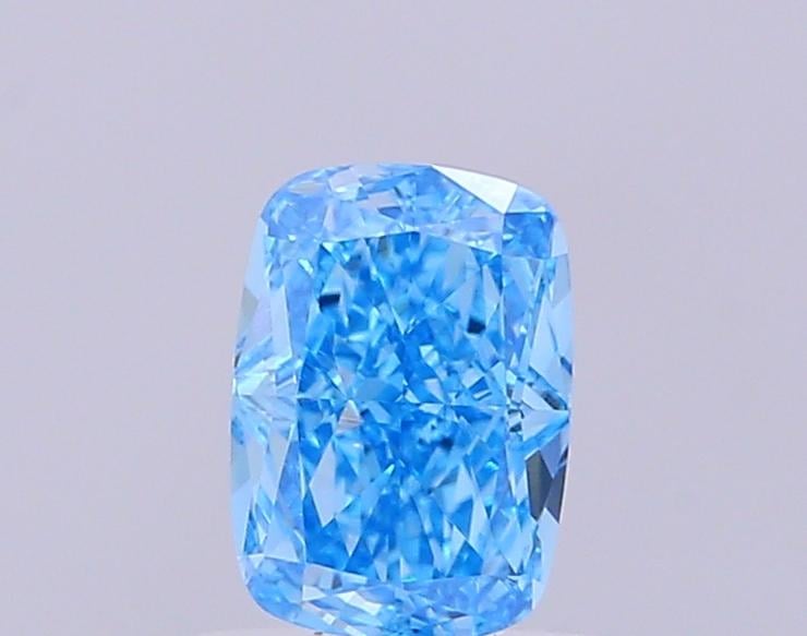 1.02 Ct. Fancy Vivid Blue Cushion Lab Grown Diamond