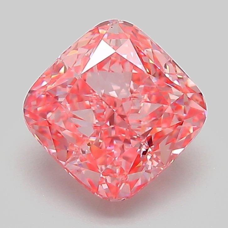 2.07 Ct. Fancy Vivid Pink Cushion Lab Grown Diamond