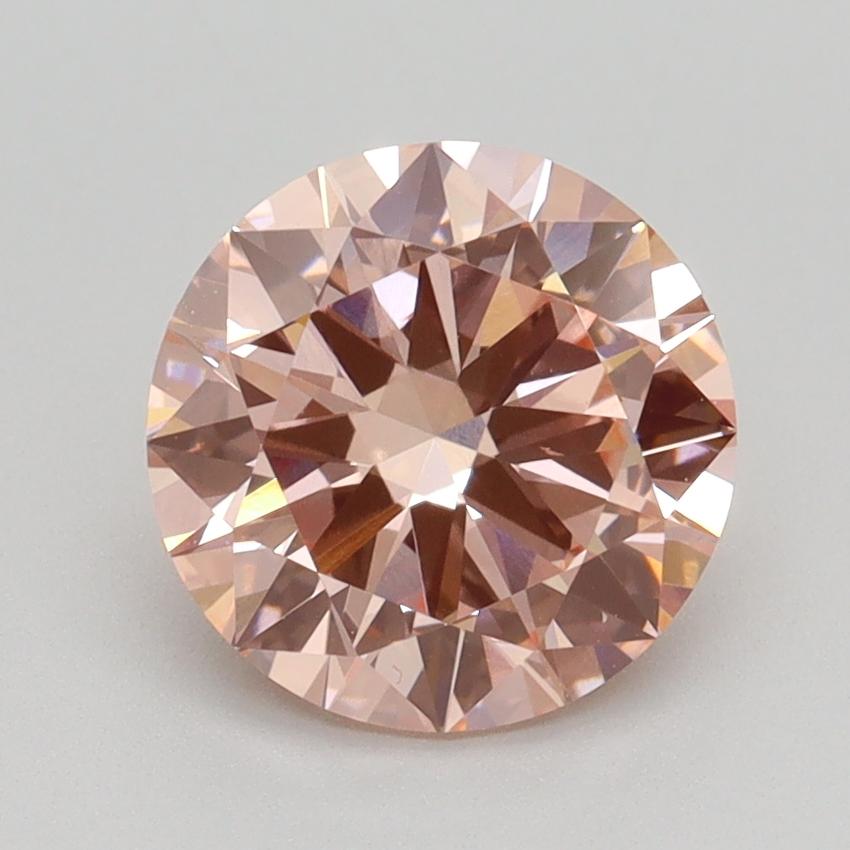 2.01 Ct. Fancy Intense Orangy Pink Round Lab Grown Diamond