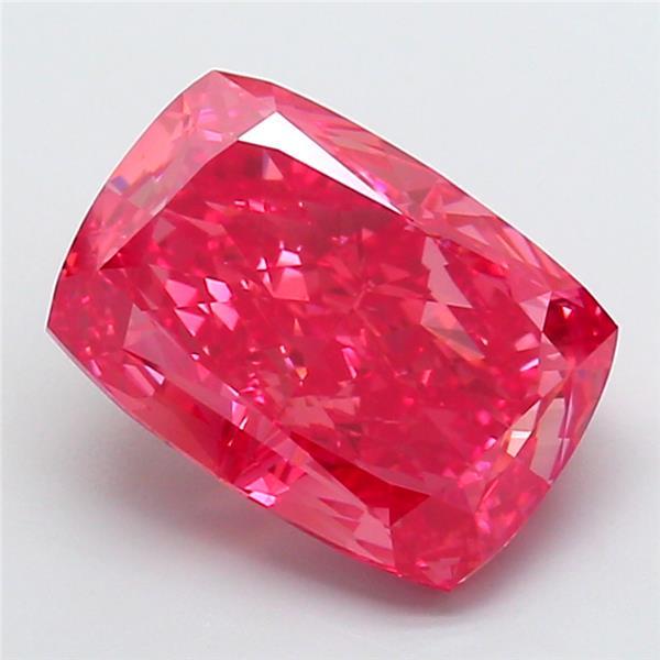 6.62 Ct. Fancy Vivid  Red Cushion Lab Grown Diamond